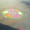 Colourful Rangoli at Samanapally  in Krishnagiri